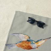 水彩熱帯林・とうかん鳥 ビーチタオル (インサイチュ)