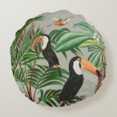 水彩熱帯林・とうかん鳥 ラウンドクッション (裏面)