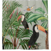 水彩熱帯林&バカラフルリズ シャワーカーテン (正面)