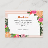 水彩熱帯柑橘系キュートサンキューキュート エンクロージャーカード (正面)