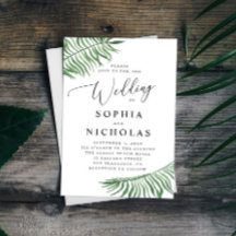 水彩熱帯植物結婚の植物。パーム葉