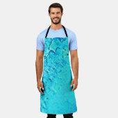 水彩熱帯海テーマ エプロン (着用した状態)