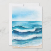 水彩熱帯海ビーチ結婚式 招待状 (裏面)