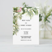 水彩熱帯白オーキッドフローラ結婚ズ 招待状 (スタンド正面)