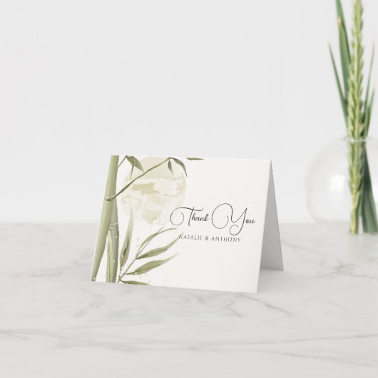 水彩熱帯竹サンキューカード サンキューカード (正面)