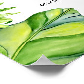 水彩熱帯紅葉の結婚歓迎ポスター ポスター (角)