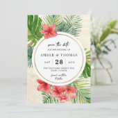 水彩熱帯紅葉は日付カードを保存 セーブザデート (スタンド正面)