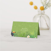 水彩熱帯結婚テーブルグリーンID577 プレイスカード (裏面)