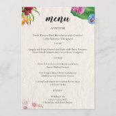 水彩熱帯結婚テーブル メニュー (正面)