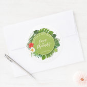 水彩熱帯結婚式の引き出物グリーンID577クラス ラウンドシール (封筒)