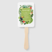 水彩熱帯結婚式グリーンID577 ハンドファン (正面)