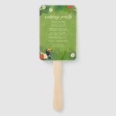 水彩熱帯結婚式パーティーグリーンID577 ハンドファン (裏面)