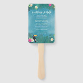 水彩熱帯結婚式パーティーティール（緑がかった色）ID577 ハンドファン (裏面)