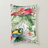水彩熱帯継ぎ目無し模様（オウム）  アクセントクッション (正面(垂直))
