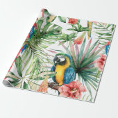 水彩熱帯継ぎ目無し模様(オウム) ラッピングペーパー (アンロールド)