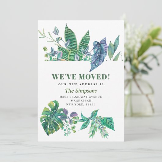 水彩熱帯緑の動き 案内状 (スタンド正面)