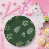 水彩熱帯緑の葉 ペーパープレート (パーティー)