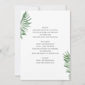 水彩熱帯緑バチェロレッテ 招待状 (裏面)