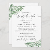 水彩熱帯緑バチェロレッテ 招待状 (正面/裏面)