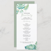 水彩熱帯緑結婚園の旅程 (正面/裏面)