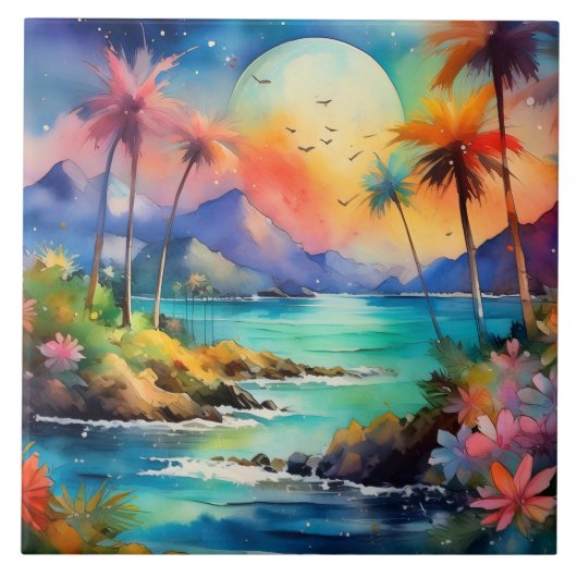 水彩熱帯美術 タイル (正面)