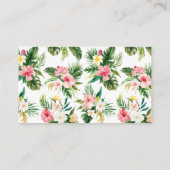 水彩熱帯花おむつラッフルカード エンクロージャーカード (裏面)