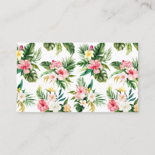 水彩熱帯花おむつラッフルカード エンクロージャーカード (裏面)