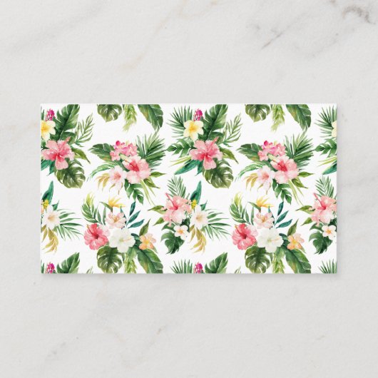 水彩熱帯花おむつラッフルカード 名刺 (裏面)