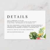 水彩熱帯花と緑の詳細 エンクロージャーカード (正面)