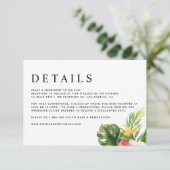 水彩熱帯花と緑の詳細 エンクロージャーカード (スタンド正面)