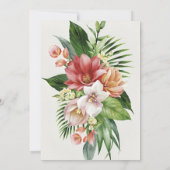 水彩熱帯花と緑結婚のI 招待状 (裏面)