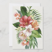 水彩熱帯花と緑結婚のI 招待状 (裏面)