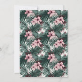 水彩熱帯花と緑結婚色 招待状 (裏面)