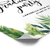 水彩熱帯花の卒業へようこそ ポスター (角)