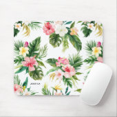 水彩熱帯花の模様パーソナライズされた マウスパッド (マウス)
