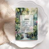 水彩熱帯花サマーブライダルシャワー 招待状