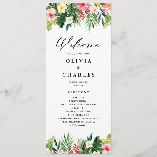 水彩熱帯花サマー結婚ズ プログラム (正面)