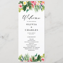 水彩熱帯花サマー結婚ズ プログラム