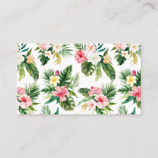 水彩熱帯花サマー結婚ズWebサイト エンクロージャーカード (裏面)