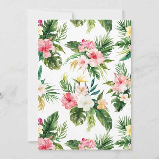 水彩熱帯花サマー《キリスト教》洗礼式や命名式 招待状 (裏面)