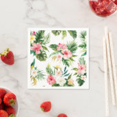 水彩熱帯花サマー スタンダードカクテルナプキン (インサイチュ)