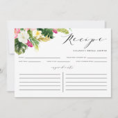 水彩熱帯花シャワーレシピカード (正面)