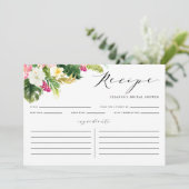 水彩熱帯花シャワーレシピカード (スタンド正面)