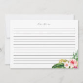 水彩熱帯花シャワーレシピカード (裏面)