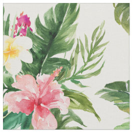 水彩熱帯花パターン織物 ファブリック