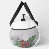 水彩熱帯花フラミンゴパーソナライズされた ダッフルバッグ (右)