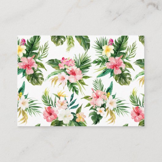水彩熱帯花フレームブックリクエスト エンクロージャーカード (裏面)