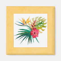 水彩熱帯花マグネット