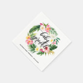 水彩熱帯花リースベビー散布 スタンダードカクテルナプキン (角)