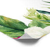 水彩熱帯花結婚の歓迎サイン ポスター (角)